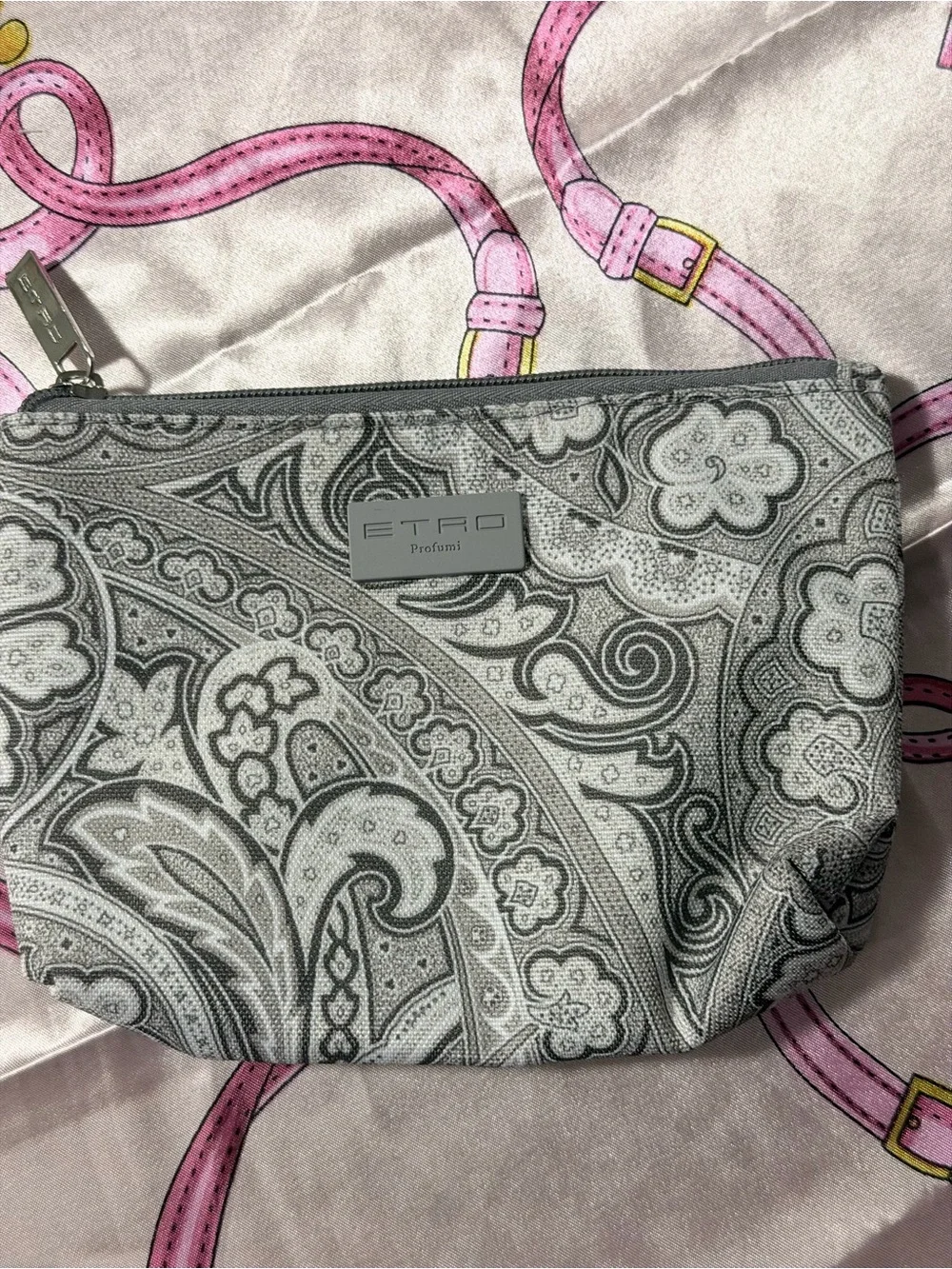 Etro Profumi paisley-patterned grey cosmetic pouch